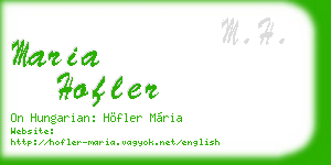 maria hofler business card